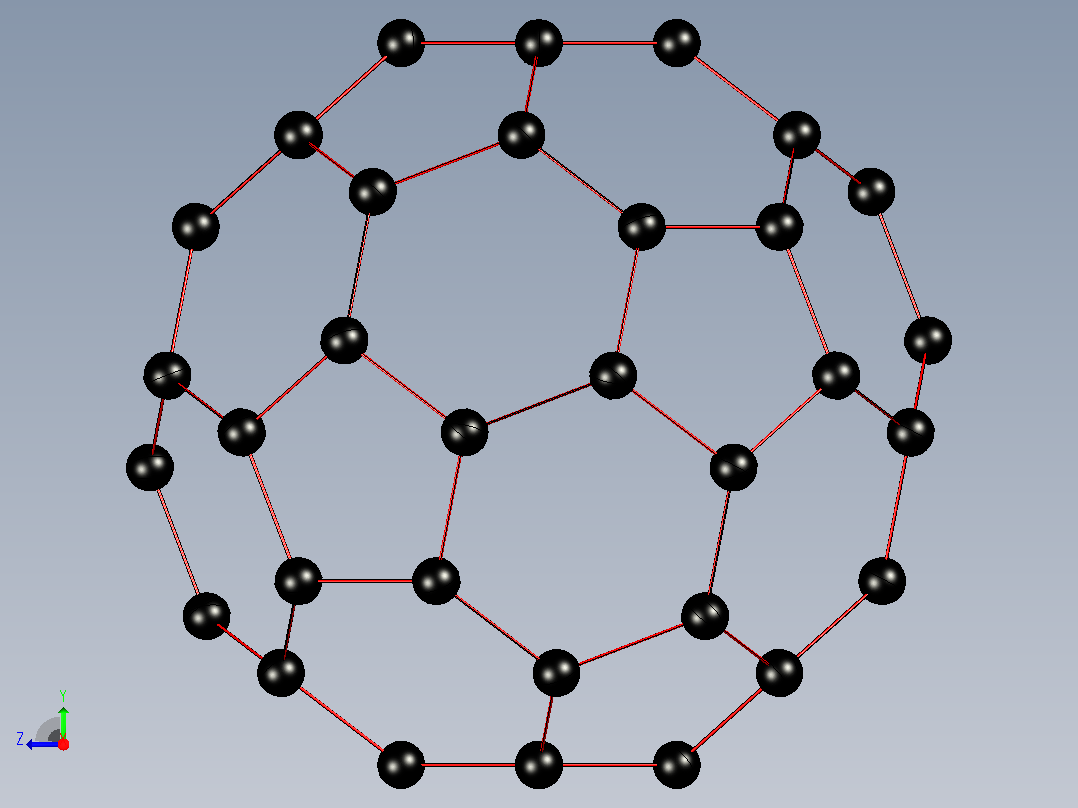 布基球- C60分子右视图