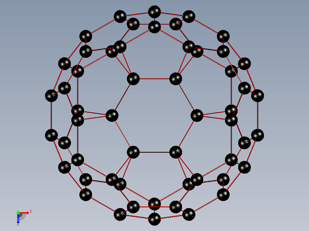 布基球- C60分子俯视图
