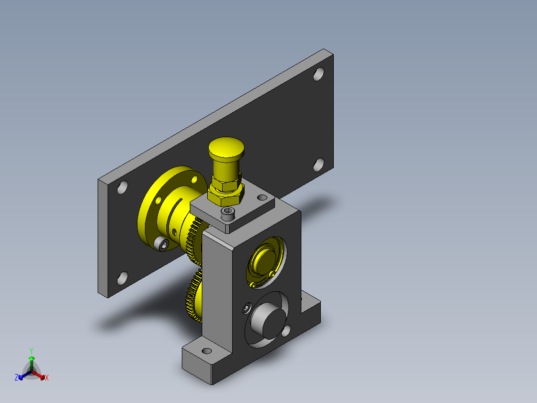 旋转固定机构正等轴测图