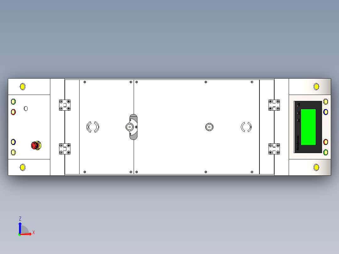 双驱双向潜伏式AGV小车 sw15可编辑俯视图