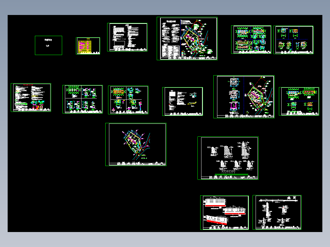 阳光垃圾堆肥房施工图CAD图纸1间(不可腐烂垃圾房+4间堆肥发酵仓)