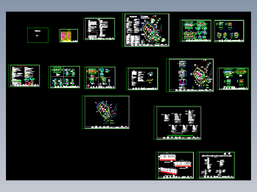 阳光垃圾堆肥房施工图CAD图纸1间(不可腐烂垃圾房+4间堆肥发酵仓)