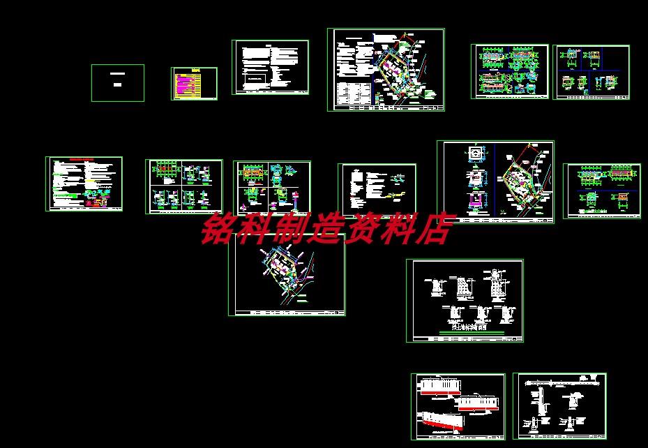 阳光垃圾堆肥房施工图CAD图纸1间(不可腐烂垃圾房+4间堆肥发酵仓)