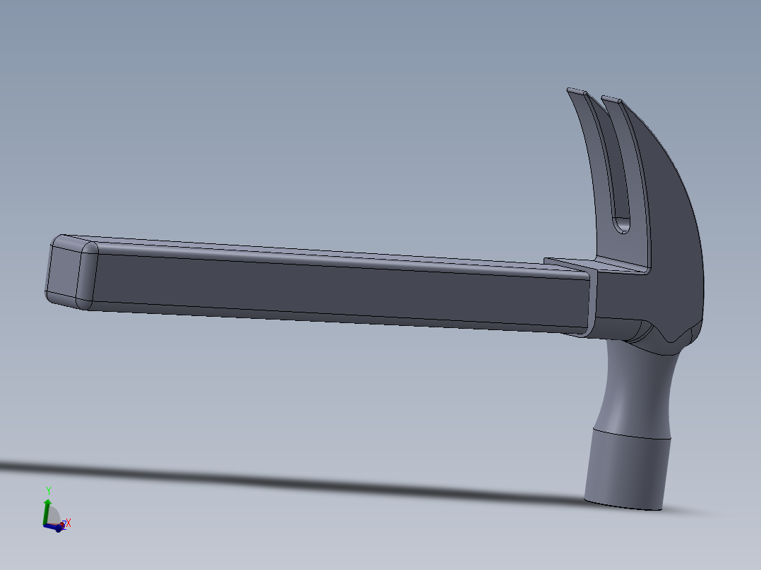 solidworks 长柄粗面锤子3D模型