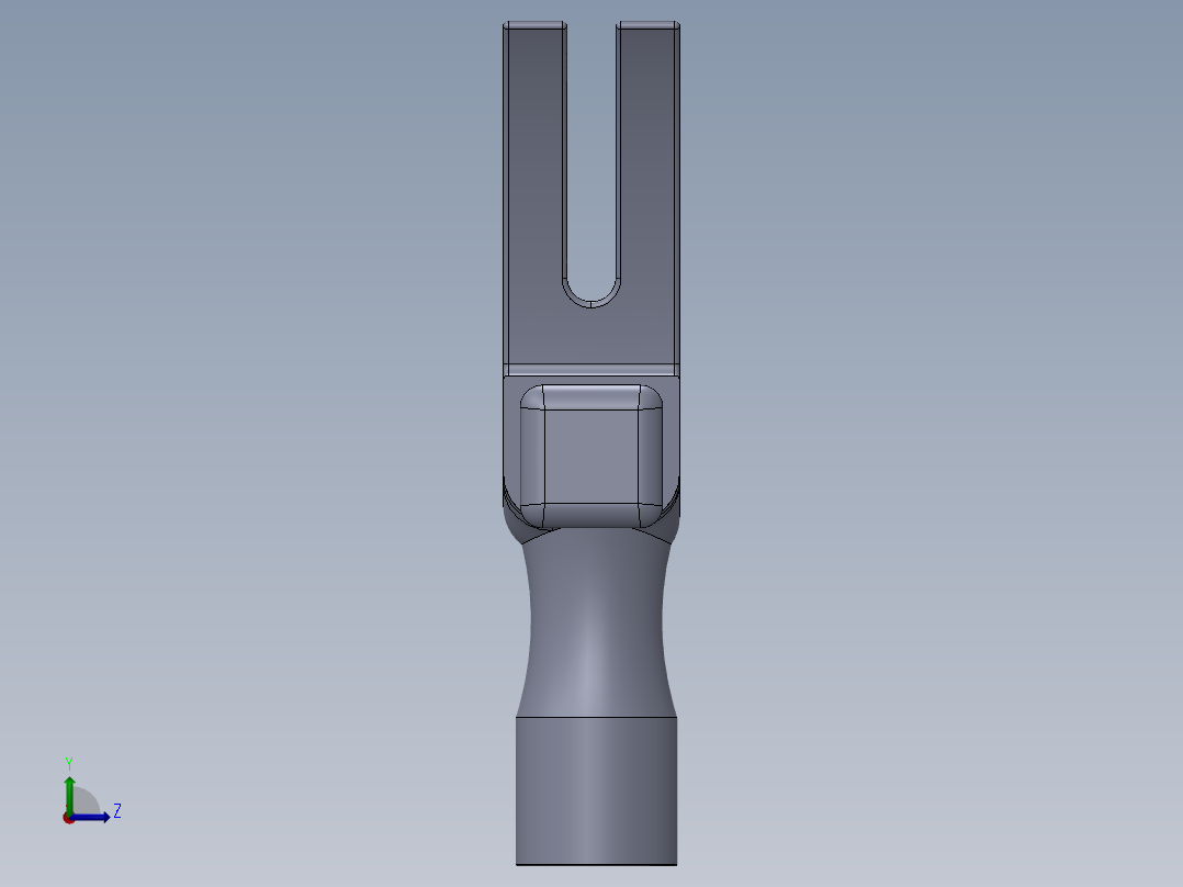 solidworks 长柄粗面锤子3D模型左视图