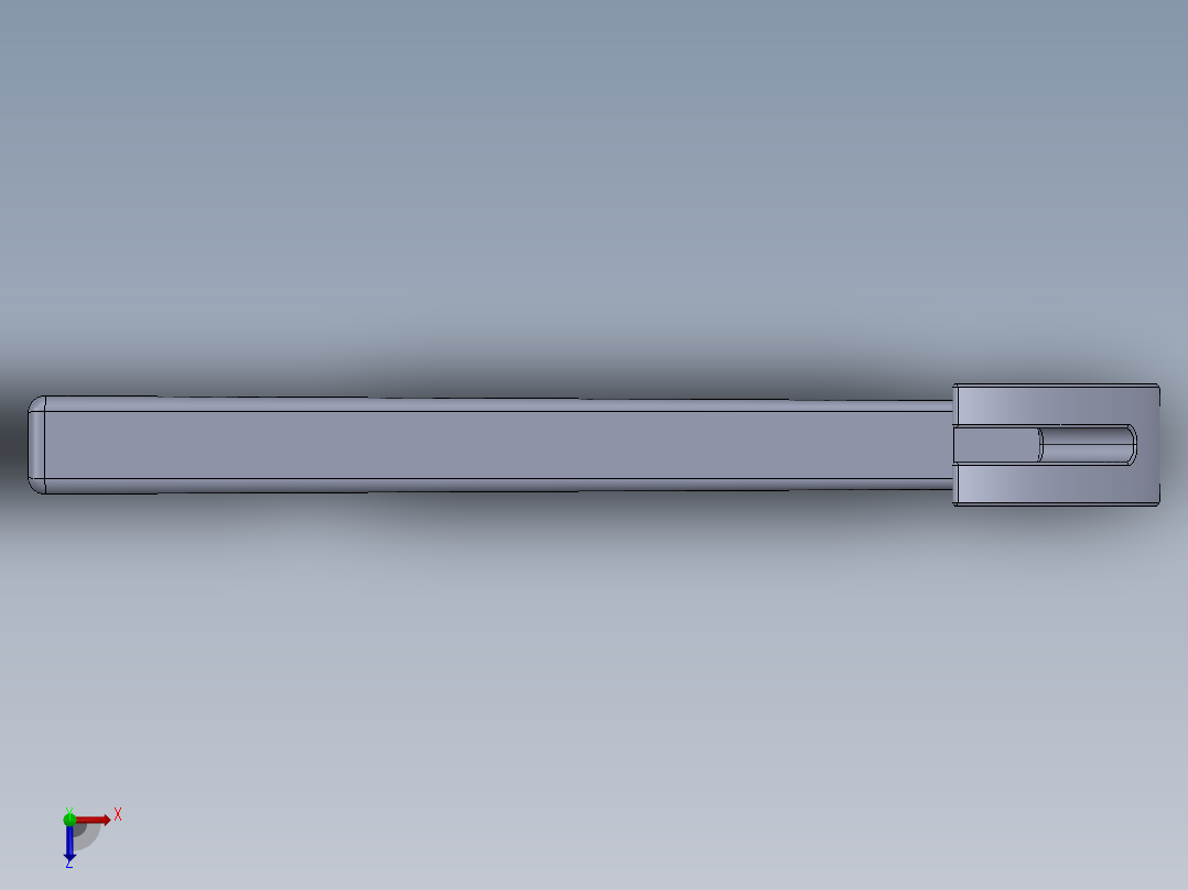 solidworks 长柄粗面锤子3D模型俯视图