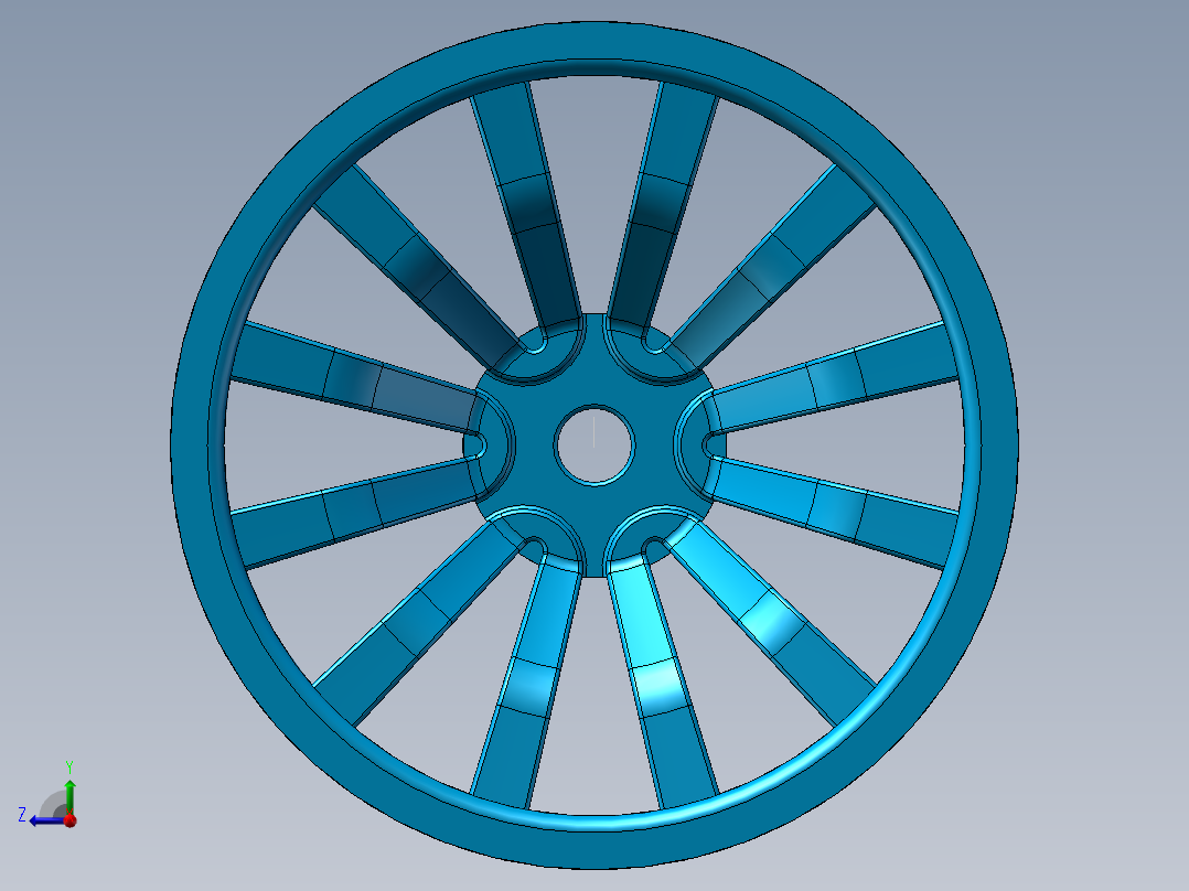 蓝色轮毂右视图