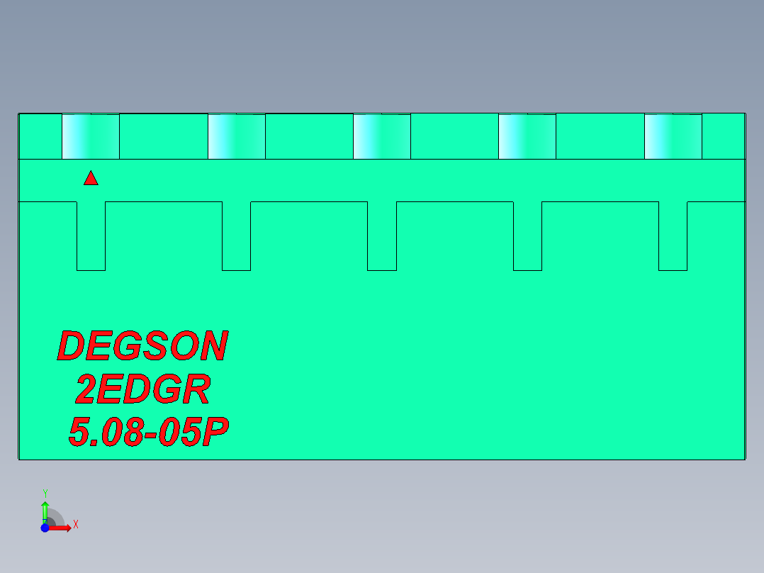 DEGSON 2EDG 系列 5.08mm 可插拔接线端子组-2EDGR-5.08-05P-14-00AH前视图