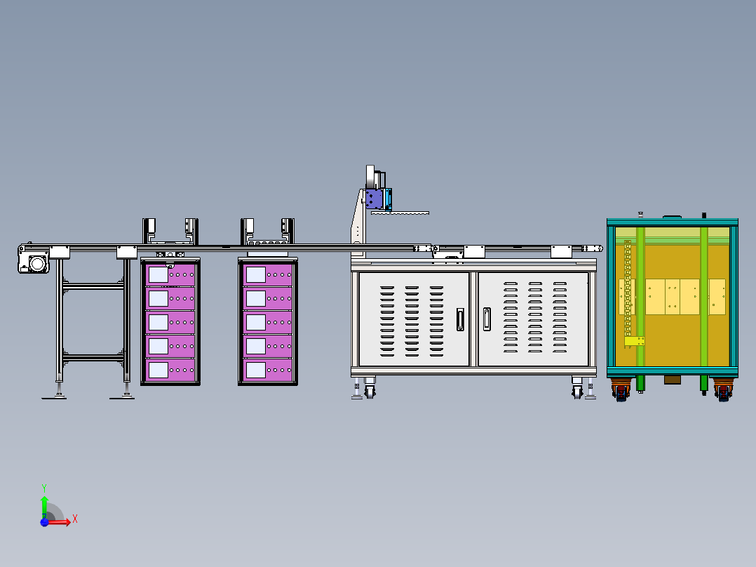 自动上料分选流水线前视图