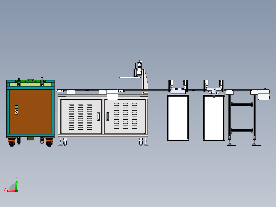 自动上料分选流水线后视图