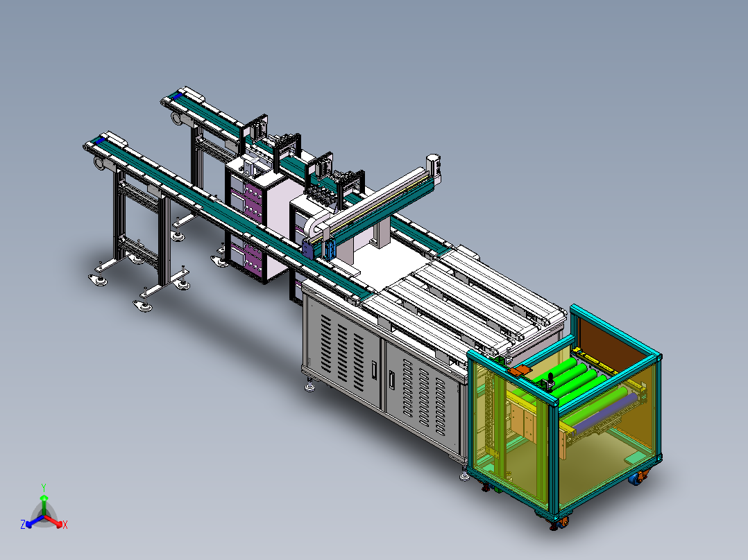自动上料分选流水线正等轴测图
