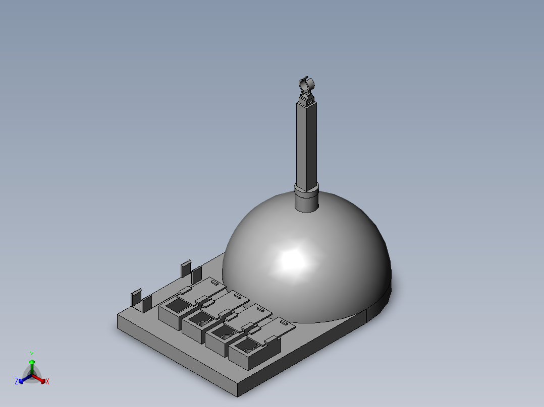 普通话测试装置用安装底座正等轴测图