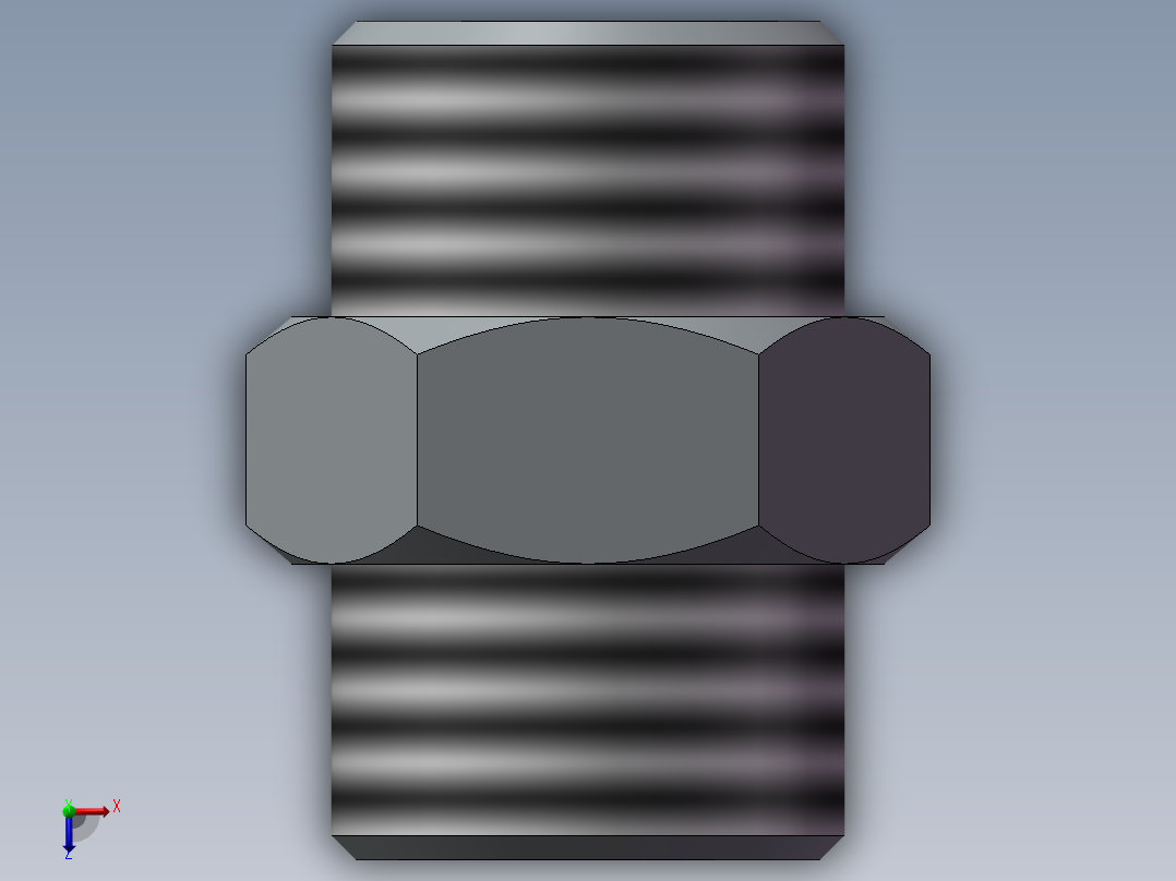 对丝接头俯视图