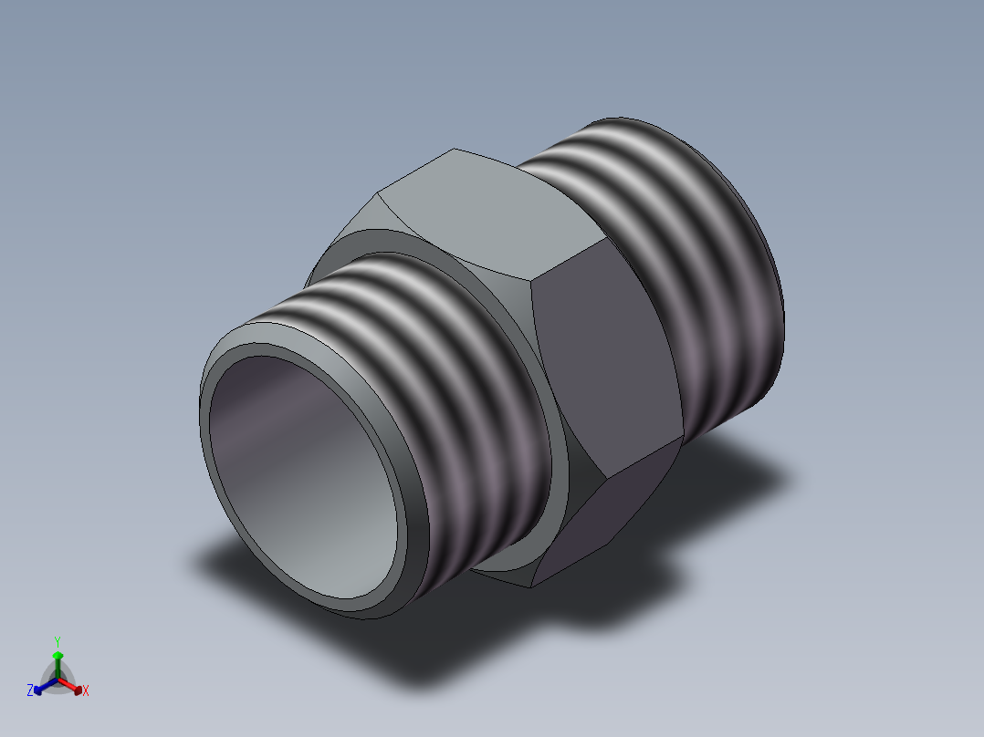 对丝接头正等轴测图