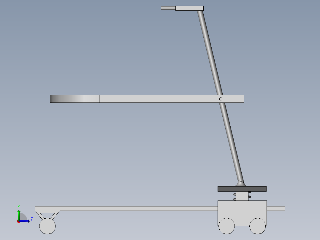 门诊护理用具有伸缩功能的行走辅助装置左视图