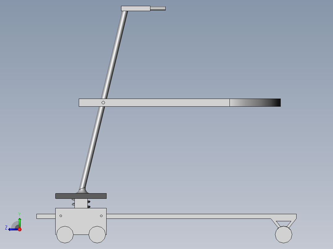 门诊护理用具有伸缩功能的行走辅助装置右视图