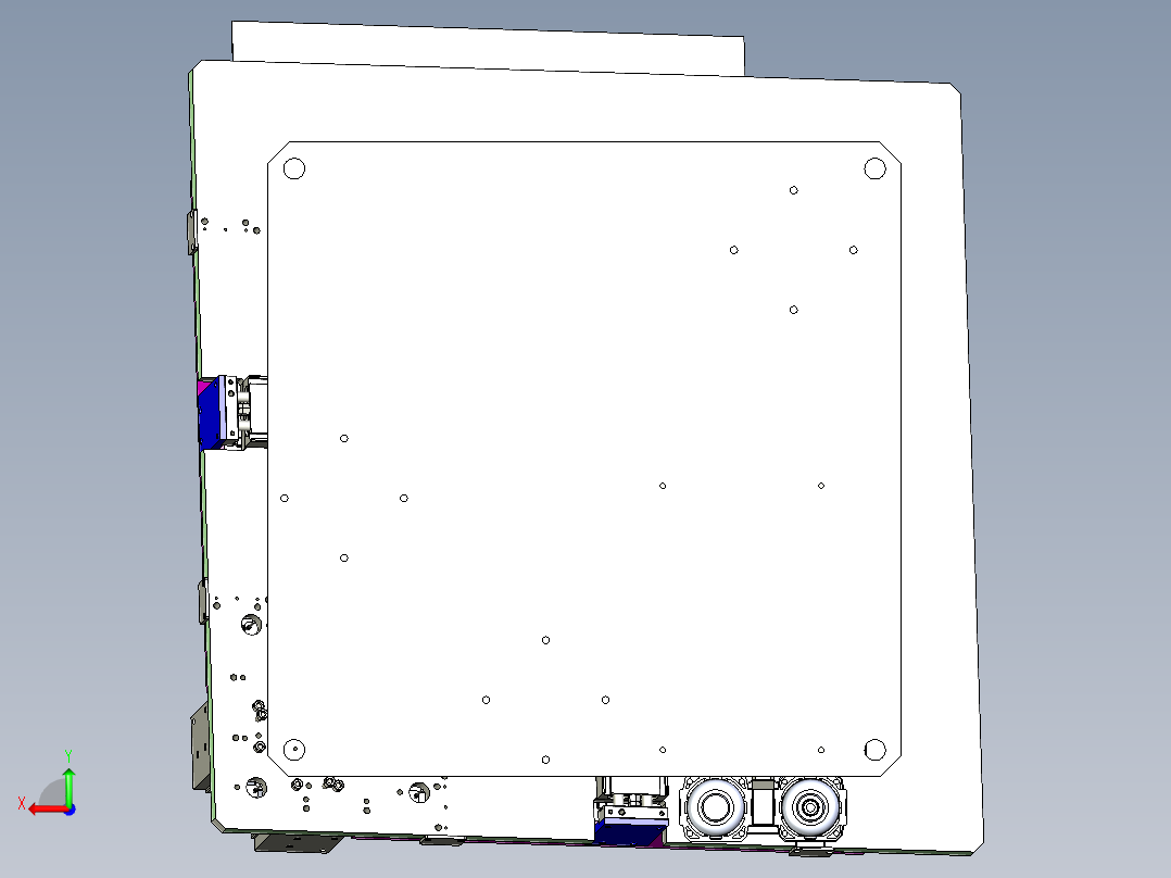 钣金斜面定位及叠料检测机构后视图