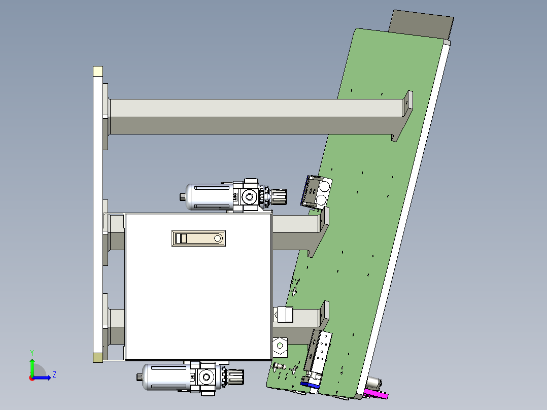 钣金斜面定位及叠料检测机构左视图