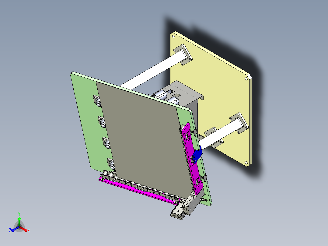 钣金斜面定位及叠料检测机构正等轴测图