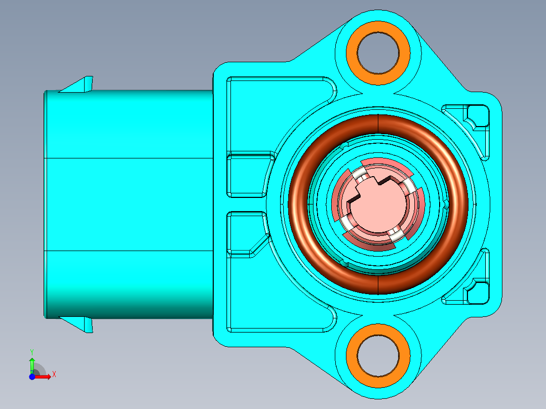 NOVOTECHNIK角度位移传感器RSC-3200系列，冗余输出，汽车应用前视图