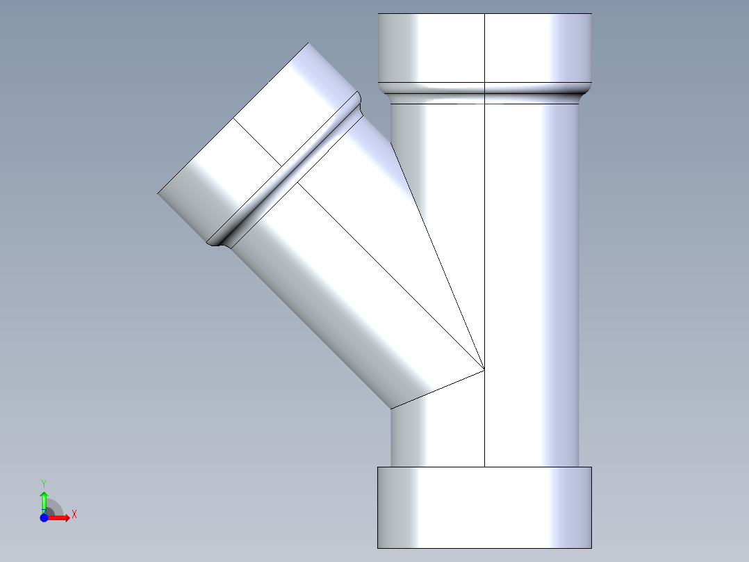 船舶管路系统S5_SeaDrainPLUS_45Wye-SxSxS_37E163002_2in Sea Drain Plus - 45 Wye - SxSxS前视图