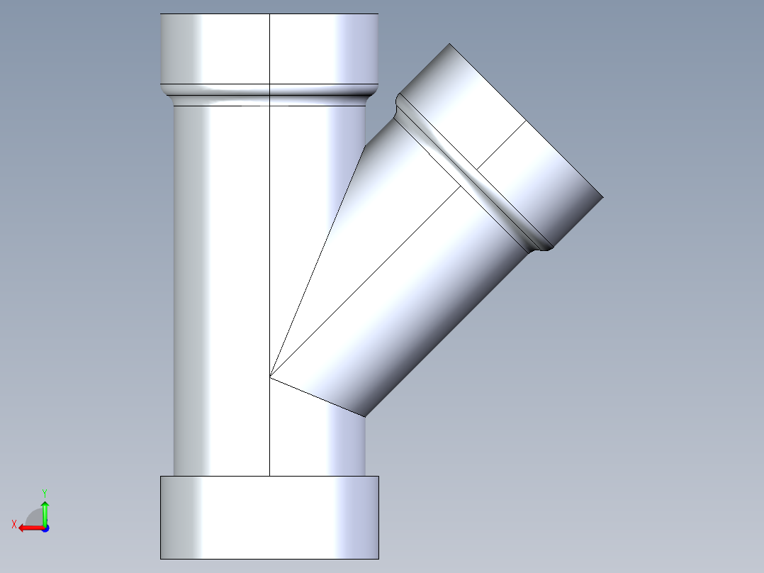 船舶管路系统S5_SeaDrainPLUS_45Wye-SxSxS_37E163002_2in Sea Drain Plus - 45 Wye - SxSxS后视图
