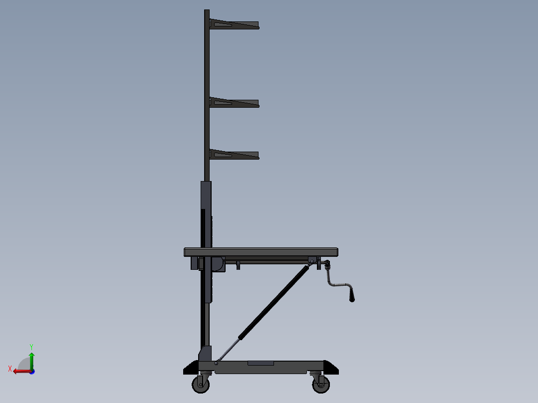 手摇升降式工作台后视图