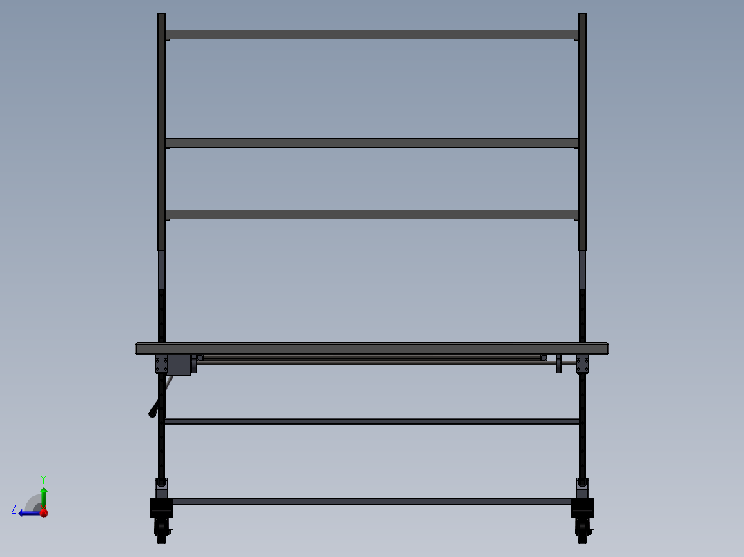 手摇升降式工作台右视图