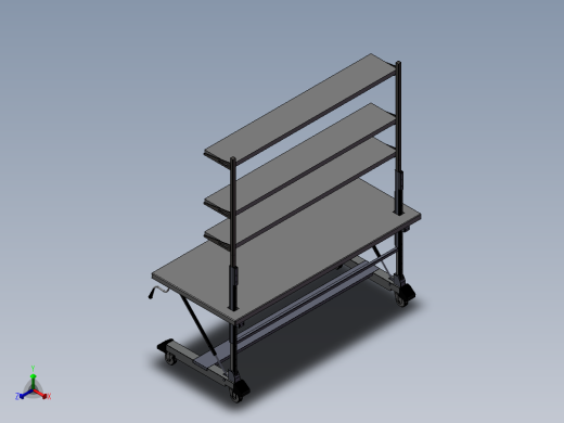 手摇升降式工作台正等轴测缩略图
