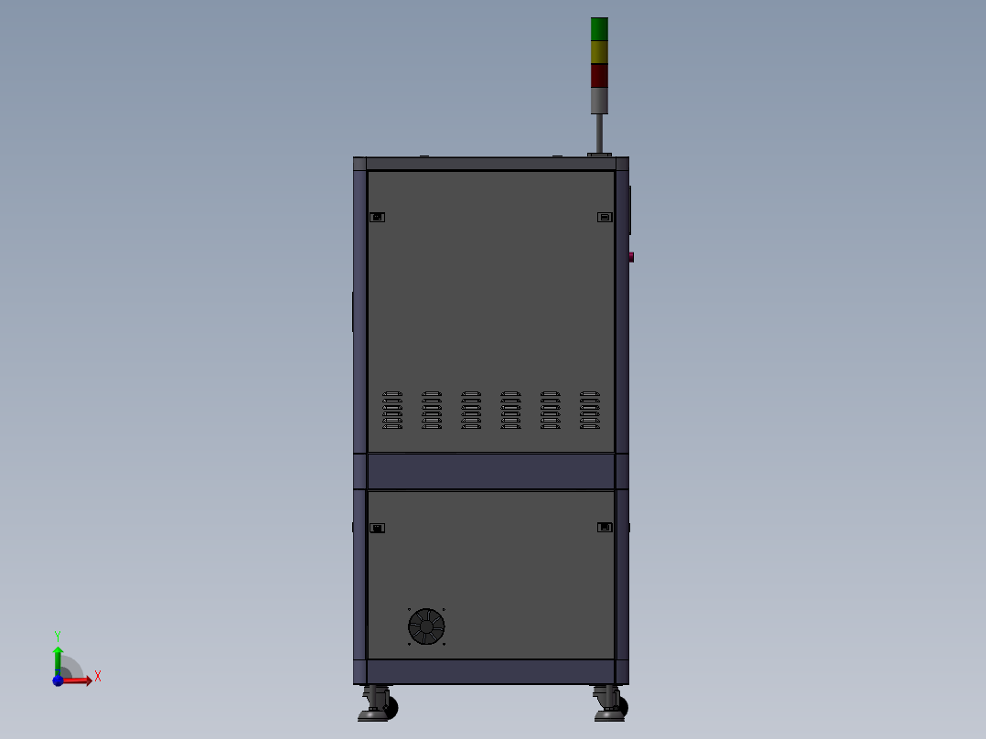 直线电机双动子贴膜摆盘机前视图