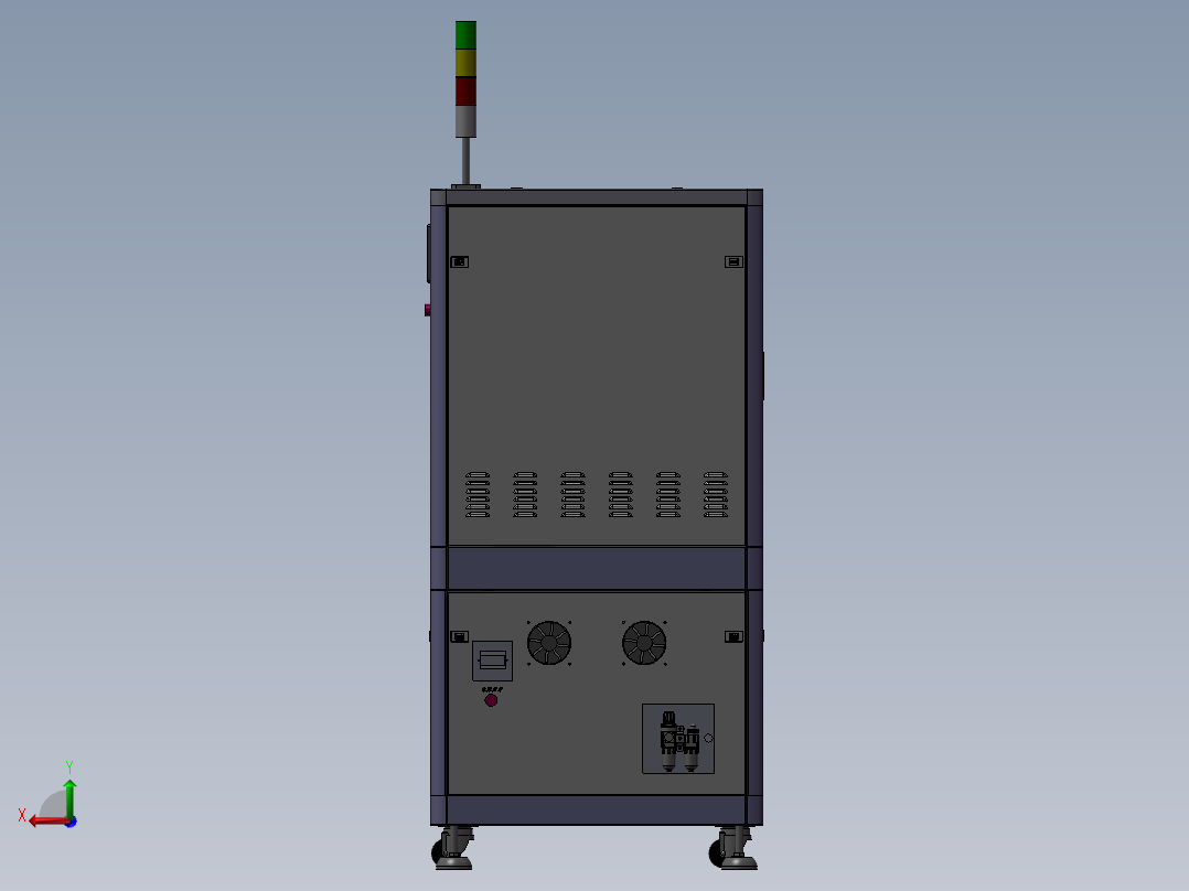 直线电机双动子贴膜摆盘机后视图
