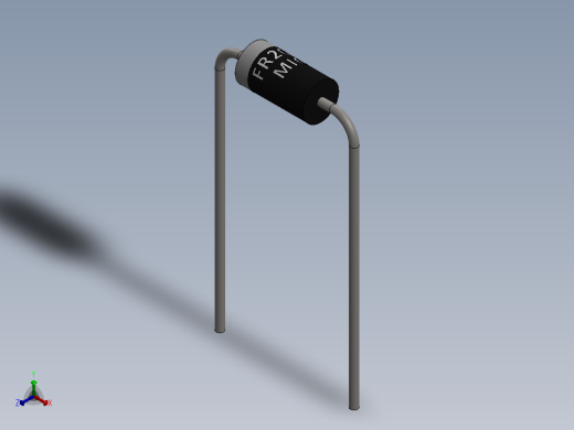 电容器 二极管 电阻器-Recovery Diode FR207正等轴测缩略图