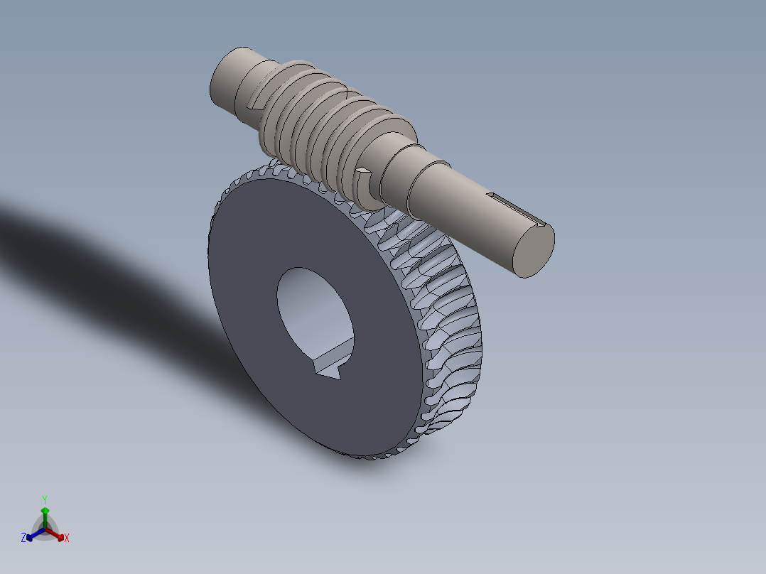 齿轮啮合 (134)正等轴测图