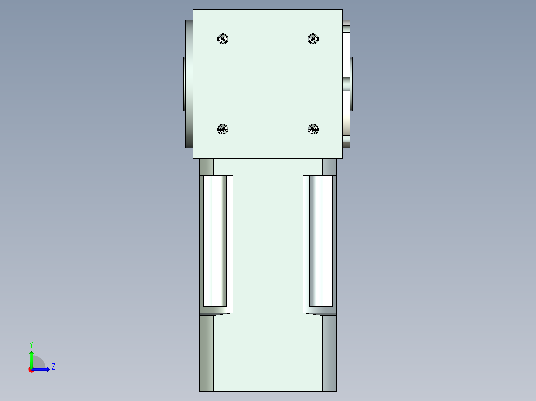 换向器PW70双孔 PLX60-L2 14-50-70-M4.stp左视图