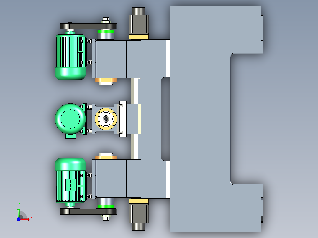 三轴卧式钻镗床1302405==100前视图