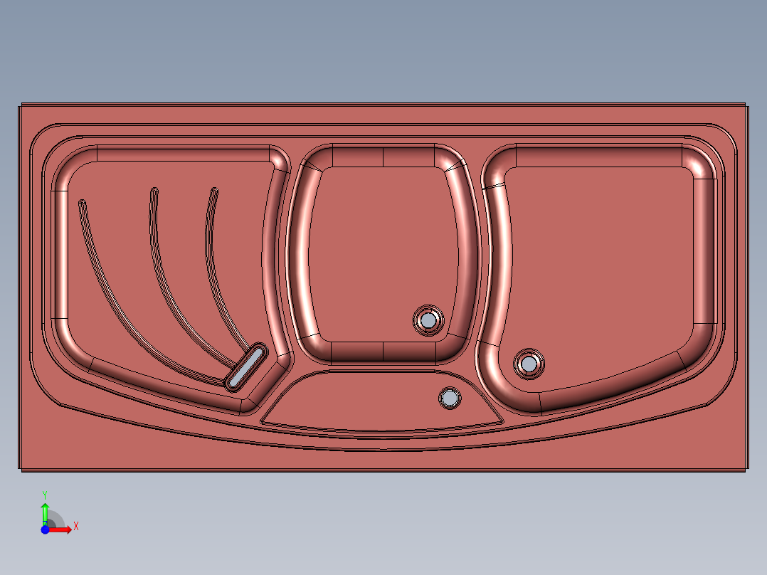 水槽、不锈钢水槽(128)前视图