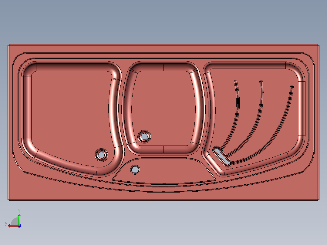 水槽、不锈钢水槽(128)后视图