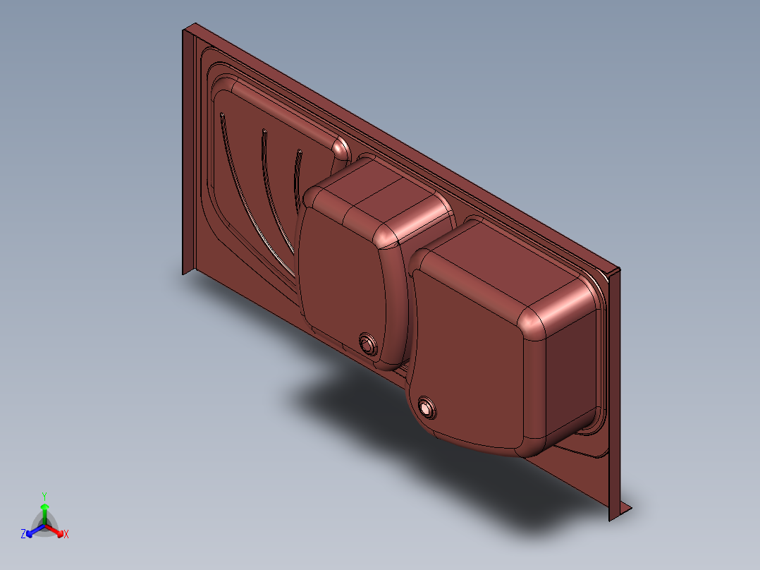 水槽、不锈钢水槽(128)正等轴测图