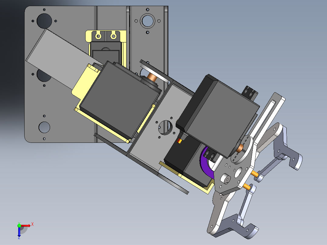 4轴机械臂俯视图