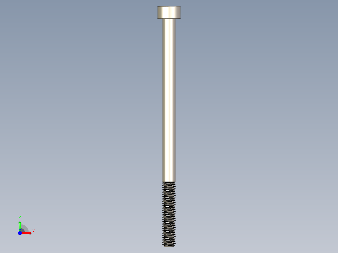 Screw_DIN_912_M4x70_A2.STEP公制内六角螺钉前视图