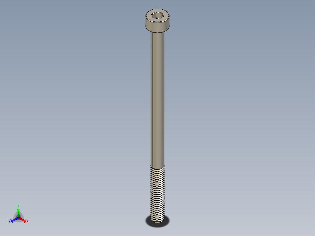 Screw_DIN_912_M4x70_A2.STEP公制内六角螺钉正等轴测图
