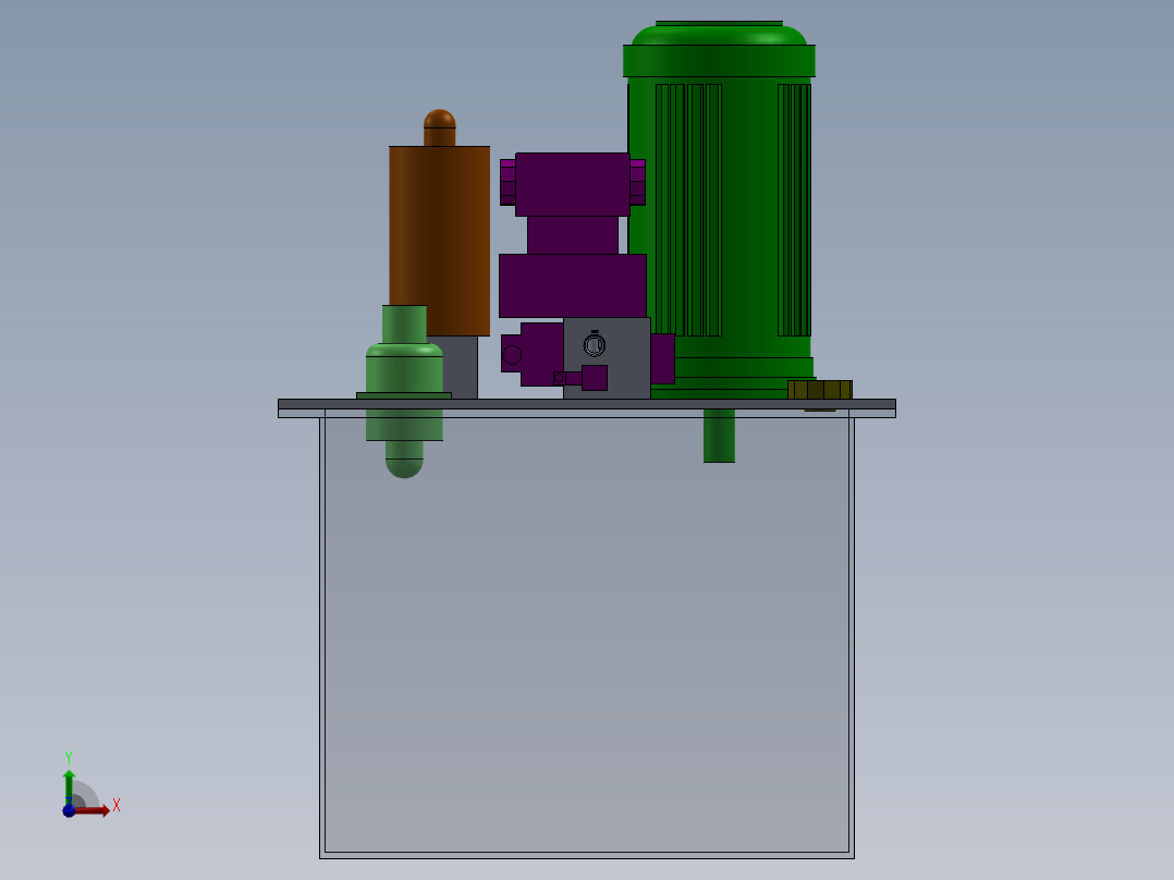 带有油箱和液压系统的液压装置..zip前视图