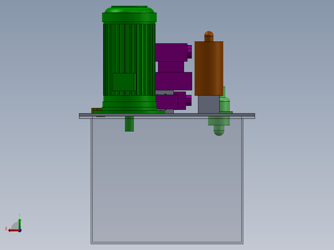 带有油箱和液压系统的液压装置..zip后视图