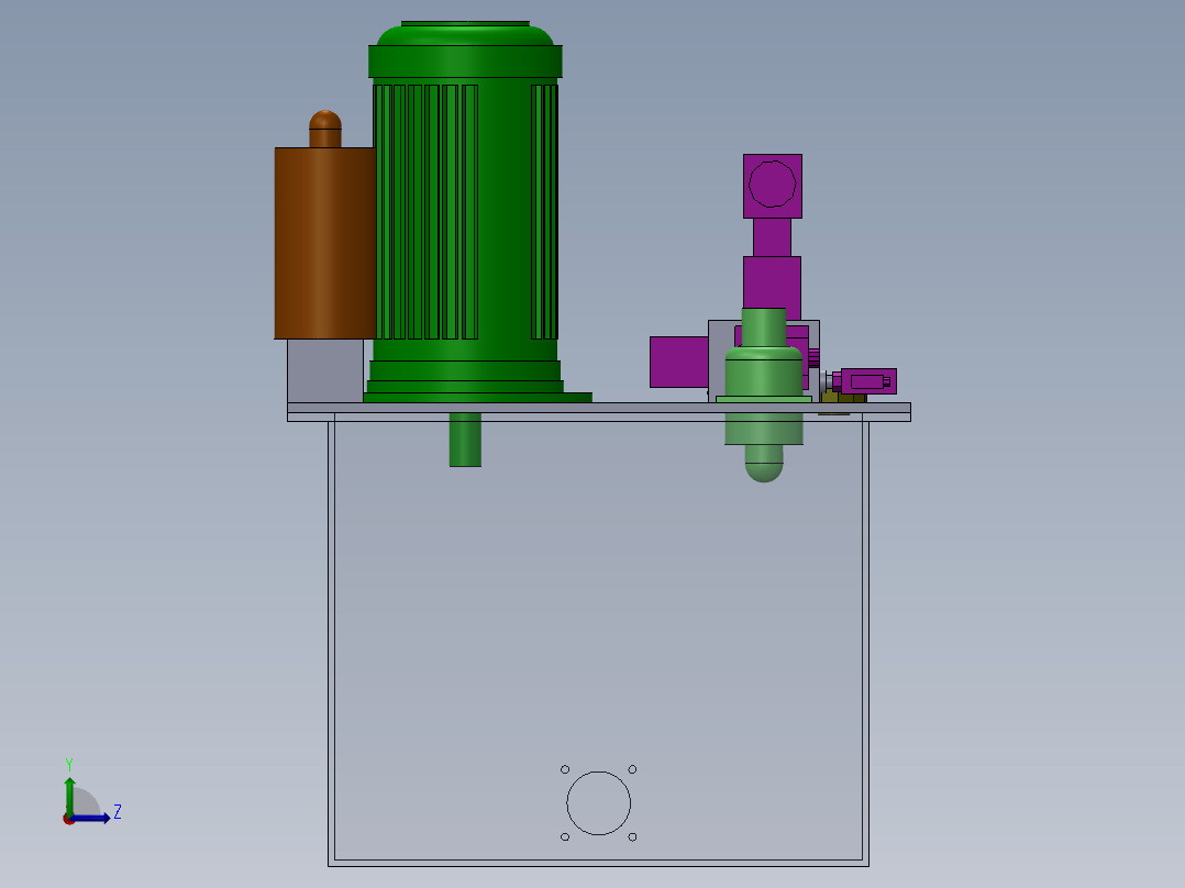 带有油箱和液压系统的液压装置..zip左视图