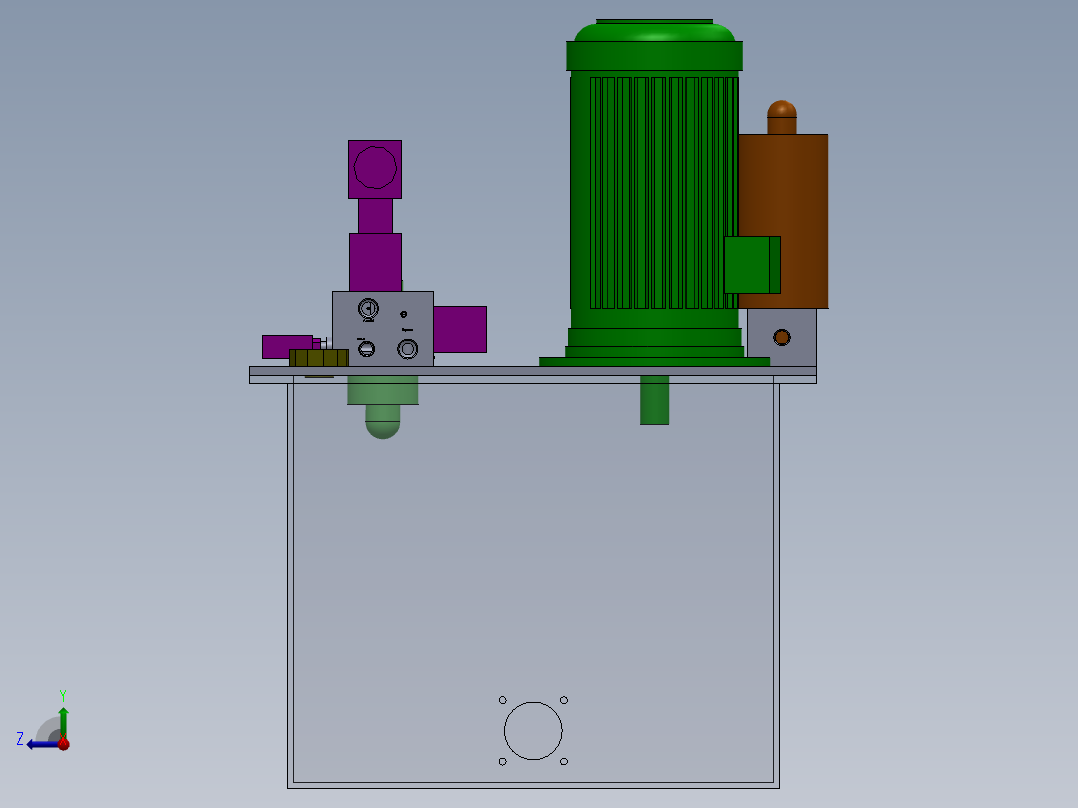 带有油箱和液压系统的液压装置..zip右视图