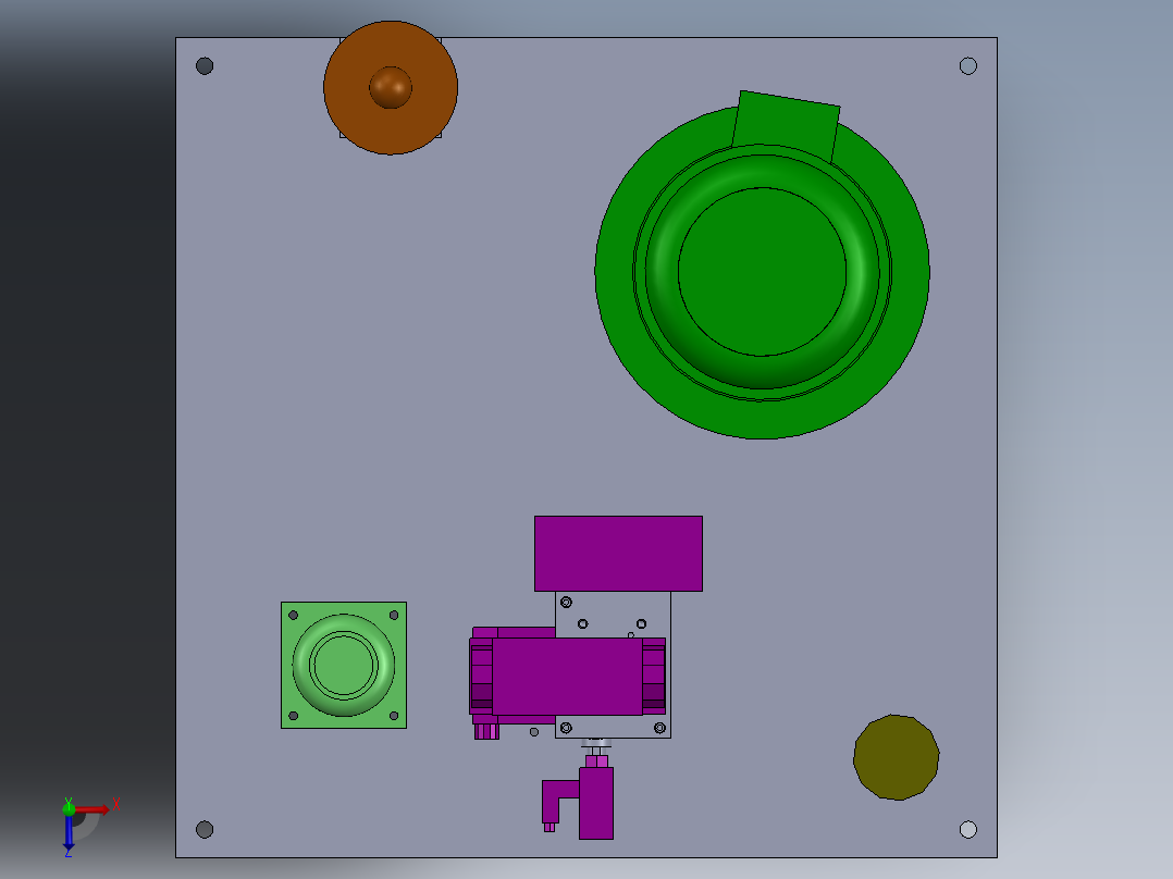 带有油箱和液压系统的液压装置..zip俯视图