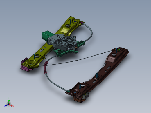 东风车门车窗电动玻璃升降器三维