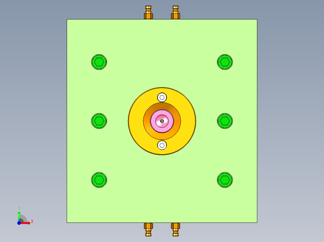 苹果手机后壳注塑模具前视图