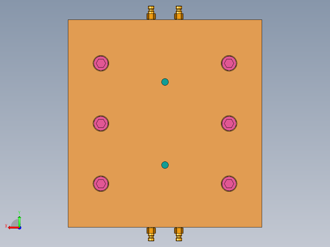 苹果手机后壳注塑模具后视图