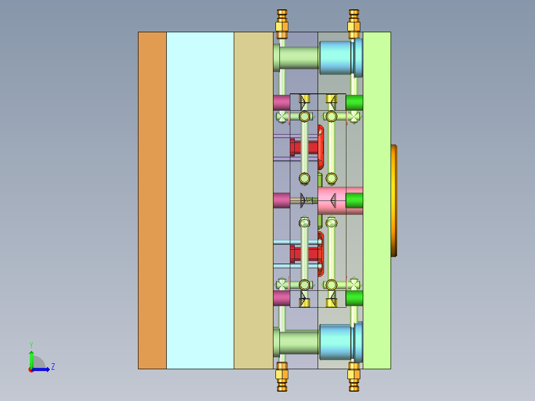 苹果手机后壳注塑模具左视图